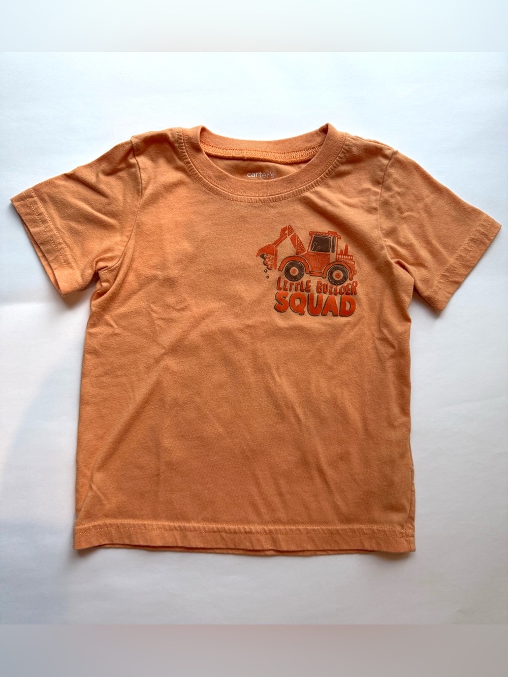 Carter's Orange 'Little Builder Squad' Tee with Tractor Graphic